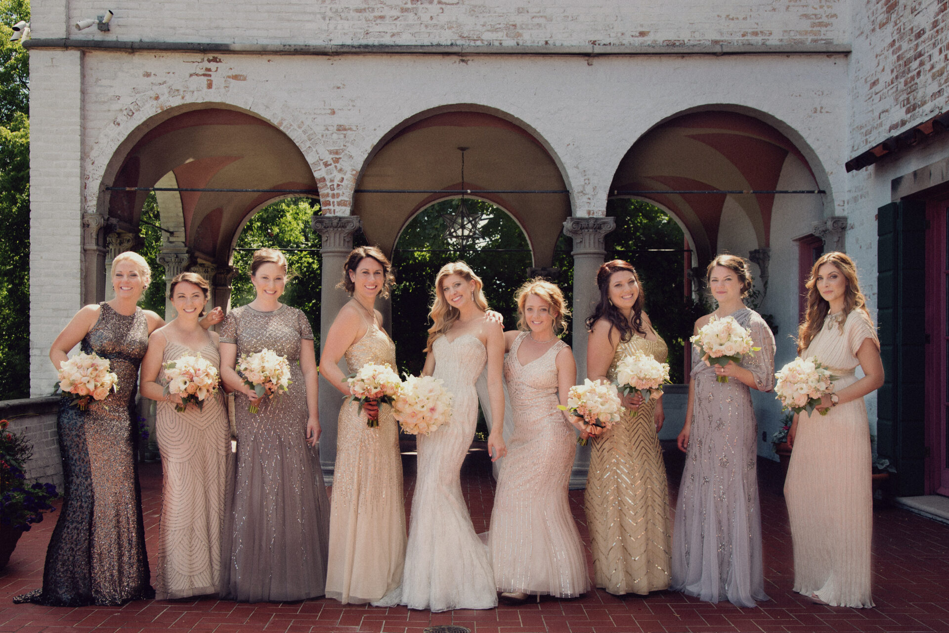 Wedding photo of a group of brides maids by Astrapia Photography